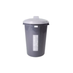 Bote O Contenedor Para Residuos Cónico De 50 Litros Con Tapa Negra [Aec-Bc50]