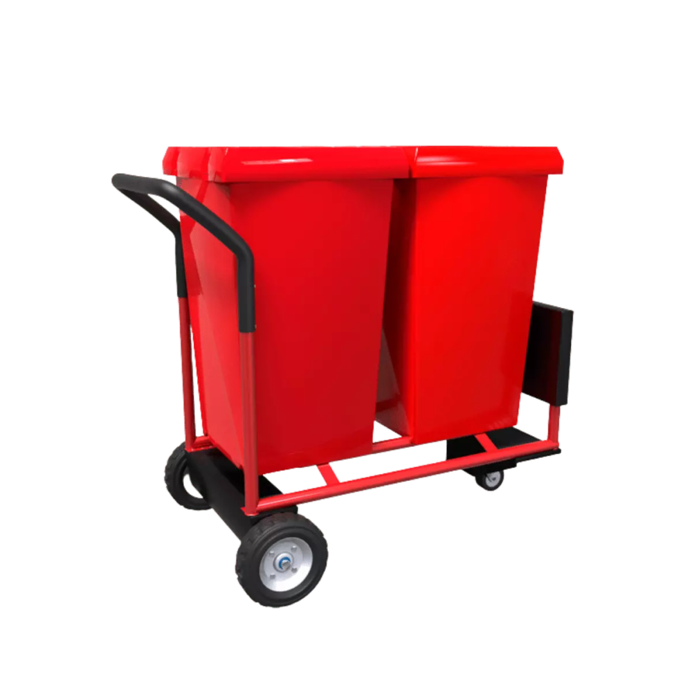 Carrito Para Recoleccion De Desechos Con Un Contenedor De Plastico De 120 Litros Y Base Metallica Con Ruedas [Carro-R-120]