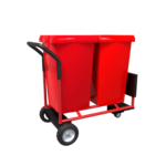 Carrito Para Recoleccion De Desechos Con Dos Contenedores De Plastico De 120 Litros C/U Y Base Metallica Con Ruedas [Carro-R-240]