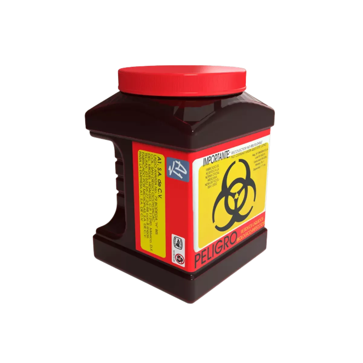 Contenedor Recolector Liquidos Rpbi Rojo De 1.7 Litros [Pl-1-R] - A1shop