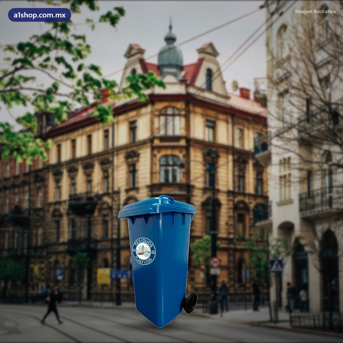 Papelera Vic 100 en una calle (imagen ilustrativa)